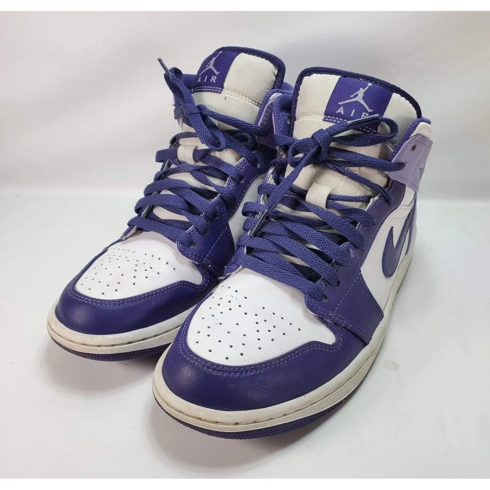 Nike Air Jordan 1 Mid Sky J‎ Purple Men Sz 8 Basketball Sneakers DQ8426-515